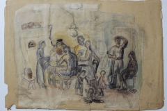 70_KP-4152_S.E.-Rashkova.-Eskyz-k-dyplomnoj-rabote-V-evrejskom-kolkhoze.-Hruppa-liudej-semia-v-ynterere